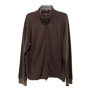 Tommy Bahama Island Soft Mens Jacket‎ Large Brown Full Zip Pima Cotton Casual